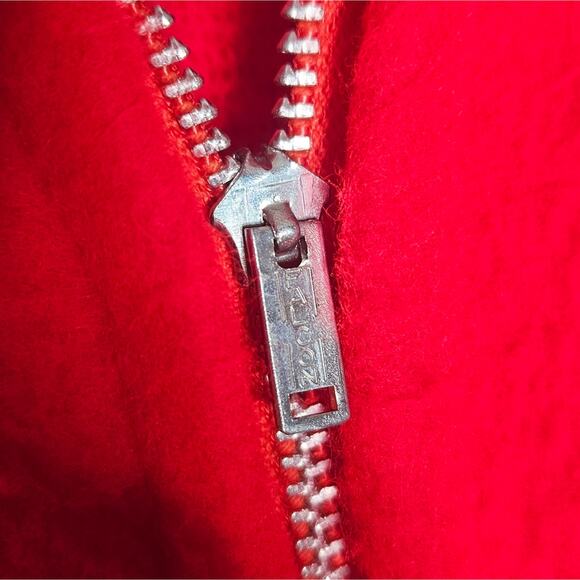 Vintage 60s Dayglo Red Adult One Piece Pajamas by Bunny Sleeper - Picture 3 of 5